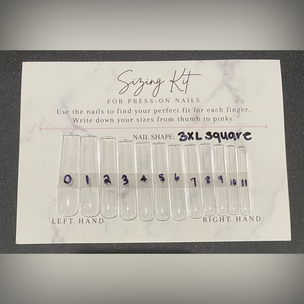 3XL Square Press-On Nail Sizing Kit for LoveGalore Press On Nails